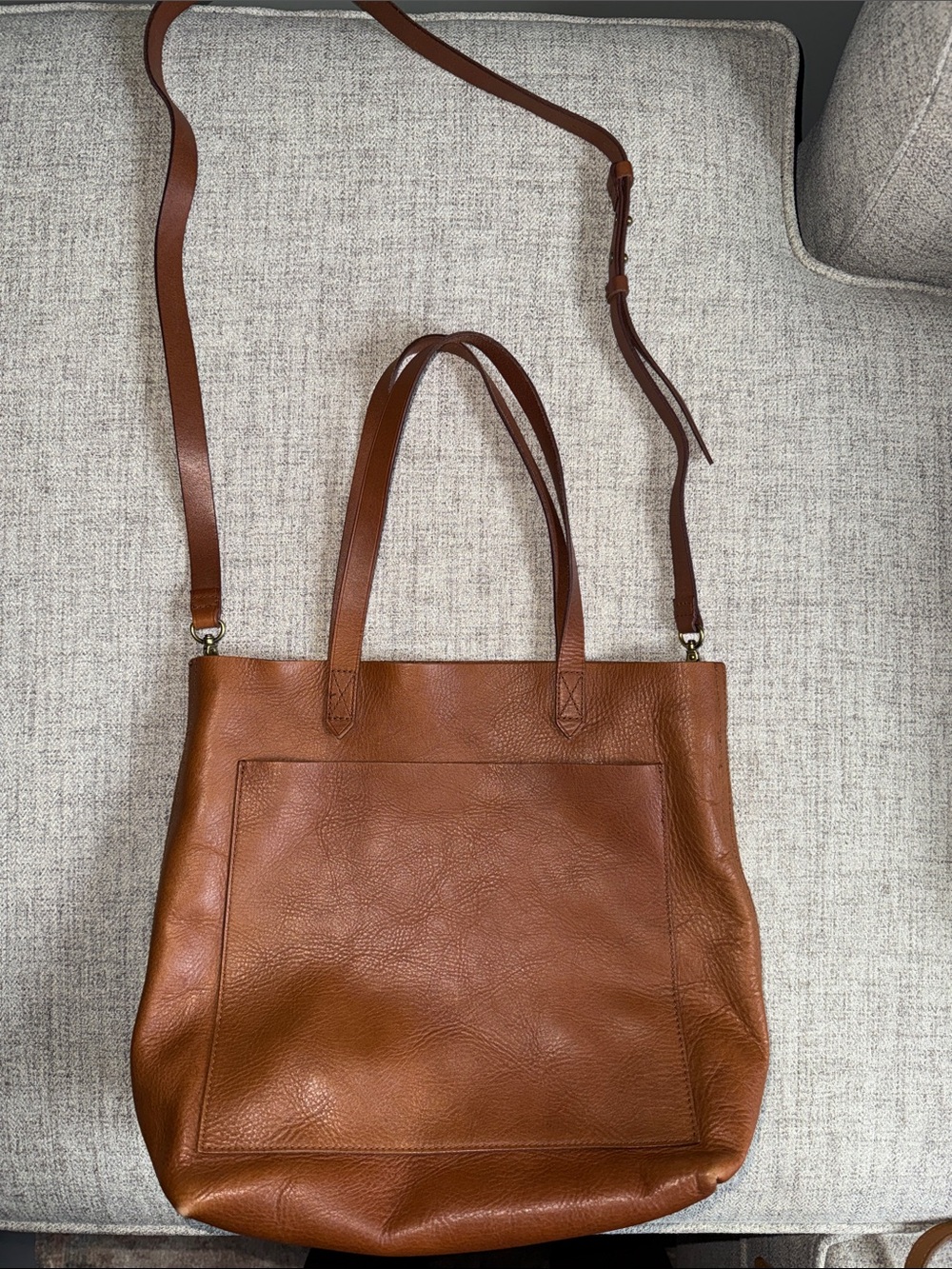 Madewell medium transport leather tote bag